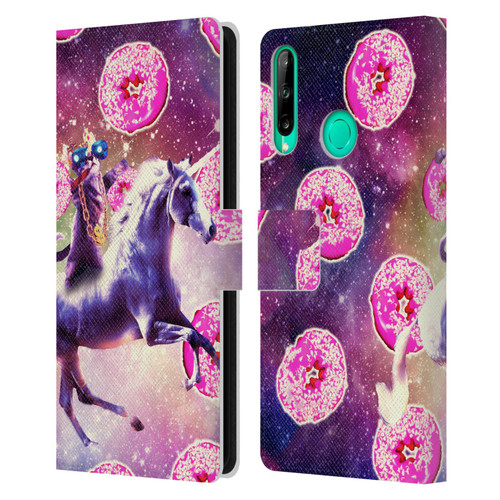 Random Galaxy Mixed Designs Thug Cat Riding Unicorn Leather Book Wallet Case Cover For Huawei P40 lite E
