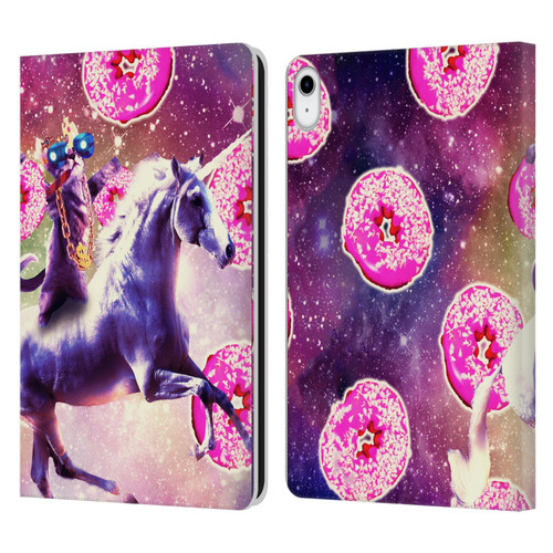 Random Galaxy Mixed Designs Thug Cat Riding Unicorn Leather Book Wallet Case Cover For Apple iPad 10.9 (2022)