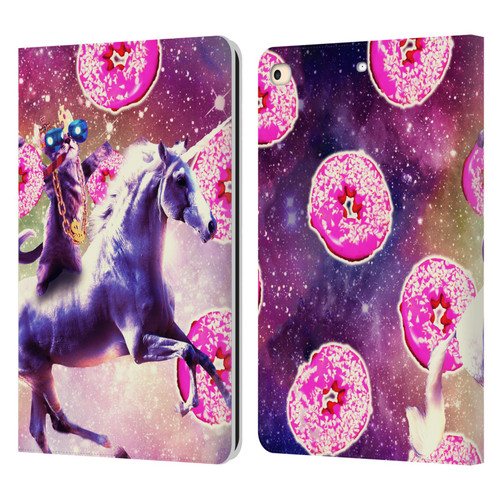 Random Galaxy Mixed Designs Thug Cat Riding Unicorn Leather Book Wallet Case Cover For Apple iPad 9.7 2017 / iPad 9.7 2018