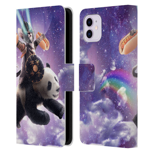 Random Galaxy Mixed Designs Warrior Cat Riding Panda Leather Book Wallet Case Cover For Apple iPhone 11