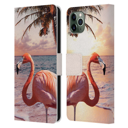 Random Galaxy Mixed Designs Flamingos & Palm Trees Leather Book Wallet Case Cover For Apple iPhone 11 Pro Max