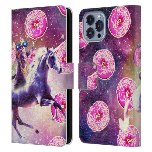 Random Galaxy Mixed Designs Thug Cat Riding Unicorn Leather Book Wallet Case Cover For Apple iPhone 14