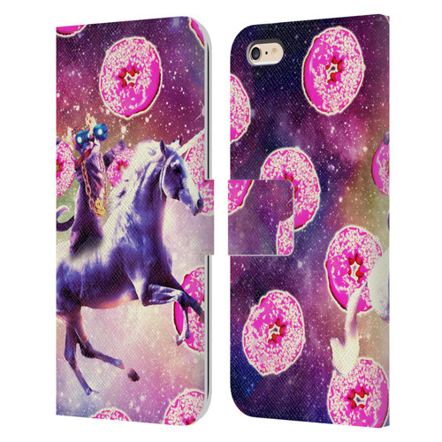 Random Galaxy Mixed Designs Thug Cat Riding Unicorn Leather Book Wallet Case Cover For Apple iPhone 6 Plus / iPhone 6s Plus