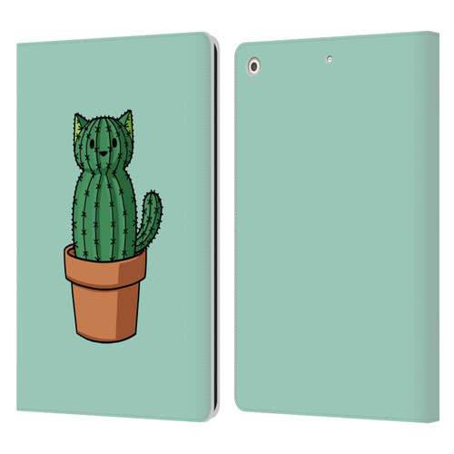Beth Wilson Doodlecats Cactus Leather Book Wallet Case Cover For Apple iPad 10.2 2019/2020/2021
