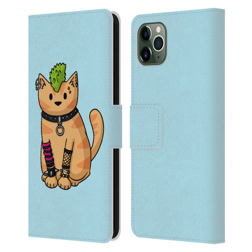 Beth Wilson Doodlecats Punk 2 Leather Book Wallet Case Cover For Apple iPhone 11 Pro Max