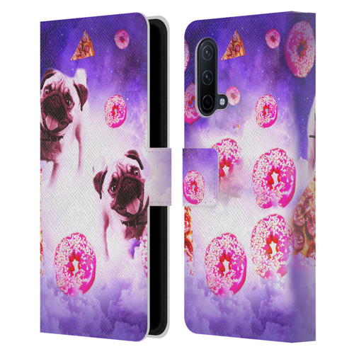 Random Galaxy Mixed Designs Pugs Pizza & Donut Leather Book Wallet Case Cover For OnePlus Nord CE 5G