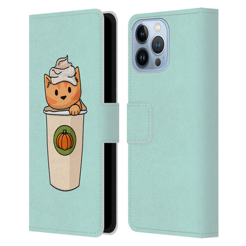 Beth Wilson Doodlecats Pumpkin Spice Latte Leather Book Wallet Case Cover For Apple iPhone 13 Pro Max