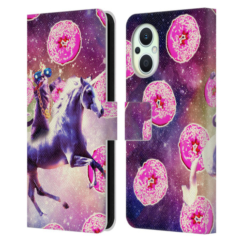 Random Galaxy Mixed Designs Thug Cat Riding Unicorn Leather Book Wallet Case Cover For OPPO Reno8 Lite