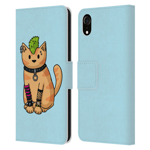 Beth Wilson Doodlecats Punk 2 Leather Book Wallet Case Cover For Apple iPhone XR