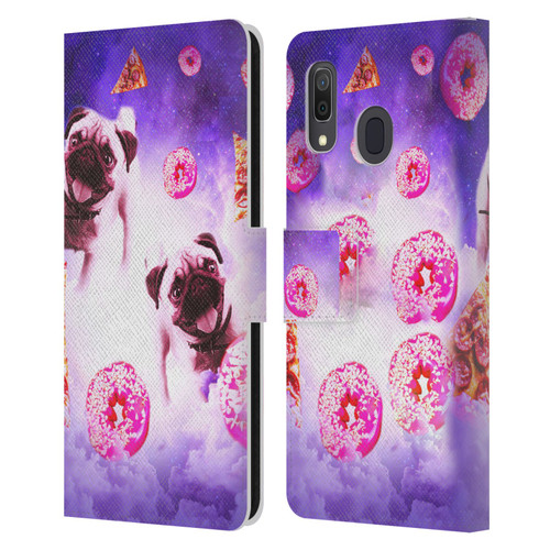 Random Galaxy Mixed Designs Pugs Pizza & Donut Leather Book Wallet Case Cover For Samsung Galaxy A33 5G (2022)