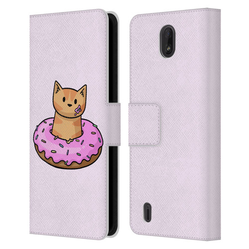 Beth Wilson Doodlecats Donut Leather Book Wallet Case Cover For Nokia C01 Plus/C1 2nd Edition