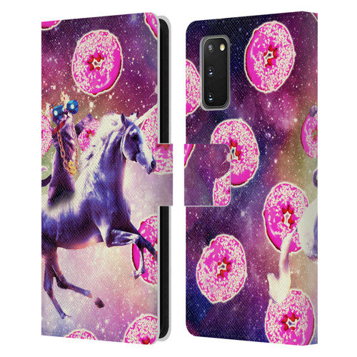 Random Galaxy Mixed Designs Thug Cat Riding Unicorn Leather Book Wallet Case Cover For Samsung Galaxy S20 / S20 5G