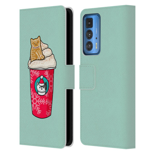 Beth Wilson Doodlecats Gingerbread Latte Leather Book Wallet Case Cover For Motorola Edge 20 Pro