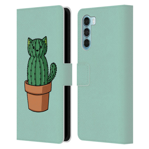 Beth Wilson Doodlecats Cactus Leather Book Wallet Case Cover For Motorola Edge S30 / Moto G200 5G