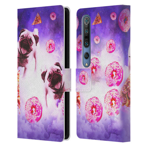 Random Galaxy Mixed Designs Pugs Pizza & Donut Leather Book Wallet Case Cover For Xiaomi Mi 10 5G / Mi 10 Pro 5G