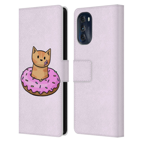 Beth Wilson Doodlecats Donut Leather Book Wallet Case Cover For Motorola Moto G (2022)