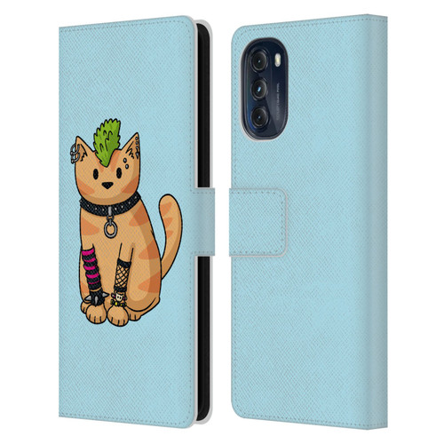 Beth Wilson Doodlecats Punk 2 Leather Book Wallet Case Cover For Motorola Moto G (2022)