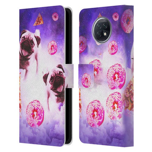 Random Galaxy Mixed Designs Pugs Pizza & Donut Leather Book Wallet Case Cover For Xiaomi Redmi Note 9T 5G