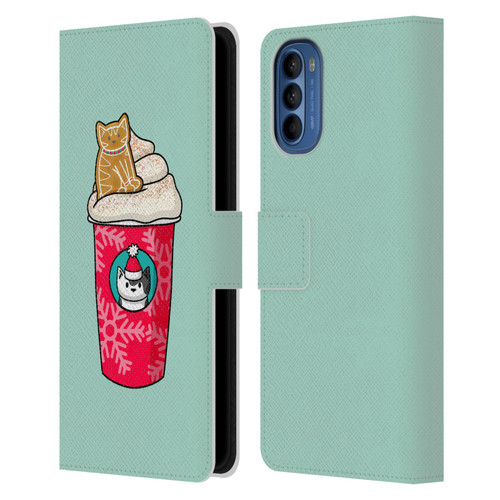Beth Wilson Doodlecats Gingerbread Latte Leather Book Wallet Case Cover For Motorola Moto G41