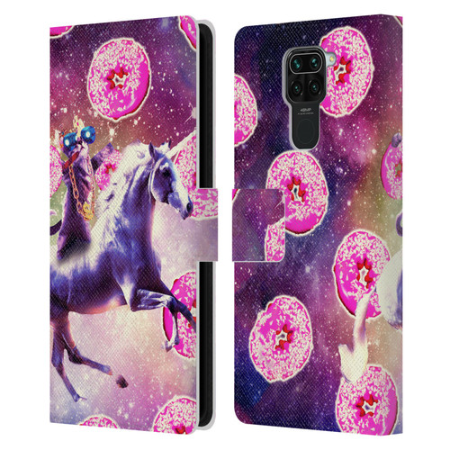 Random Galaxy Mixed Designs Thug Cat Riding Unicorn Leather Book Wallet Case Cover For Xiaomi Redmi Note 9 / Redmi 10X 4G