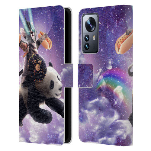 Random Galaxy Mixed Designs Warrior Cat Riding Panda Leather Book Wallet Case Cover For Xiaomi 12 Pro