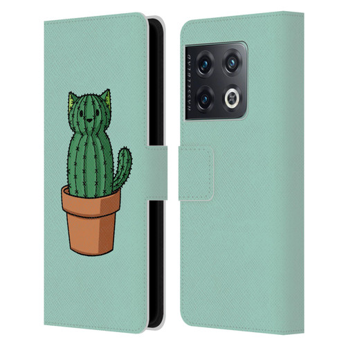 Beth Wilson Doodlecats Cactus Leather Book Wallet Case Cover For OnePlus 10 Pro