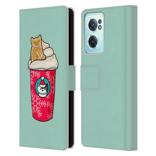 Beth Wilson Doodlecats Gingerbread Latte Leather Book Wallet Case Cover For OnePlus Nord CE 2 5G