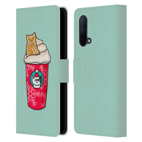 Beth Wilson Doodlecats Gingerbread Latte Leather Book Wallet Case Cover For OnePlus Nord CE 5G