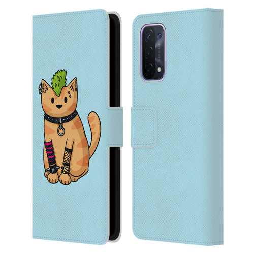 Beth Wilson Doodlecats Punk 2 Leather Book Wallet Case Cover For OPPO A54 5G