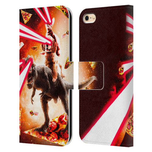 Random Galaxy Space Cat Dinosaur & Dog Lazer Eye Leather Book Wallet Case Cover For Apple iPhone 6 / iPhone 6s