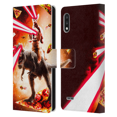 Random Galaxy Space Cat Dinosaur & Dog Lazer Eye Leather Book Wallet Case Cover For LG K22