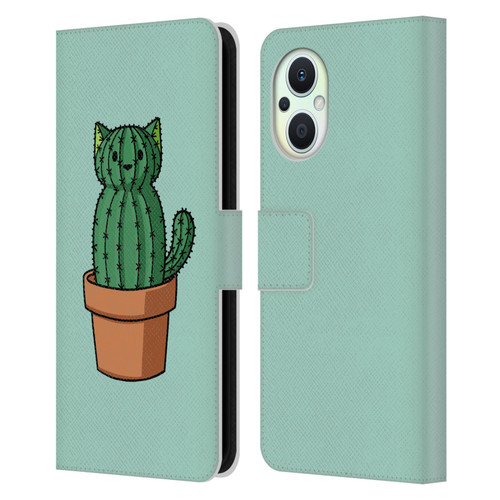 Beth Wilson Doodlecats Cactus Leather Book Wallet Case Cover For OPPO Reno8 Lite
