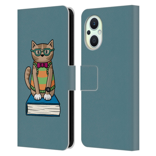 Beth Wilson Doodlecats Nerd Leather Book Wallet Case Cover For OPPO Reno8 Lite