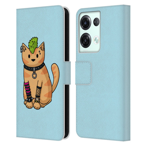 Beth Wilson Doodlecats Punk 2 Leather Book Wallet Case Cover For OPPO Reno8 Pro