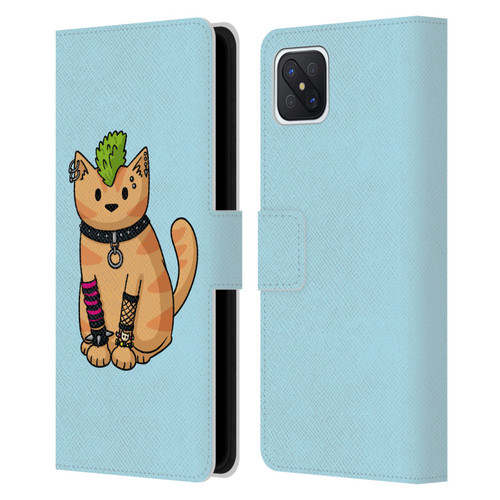 Beth Wilson Doodlecats Punk 2 Leather Book Wallet Case Cover For OPPO Reno4 Z 5G