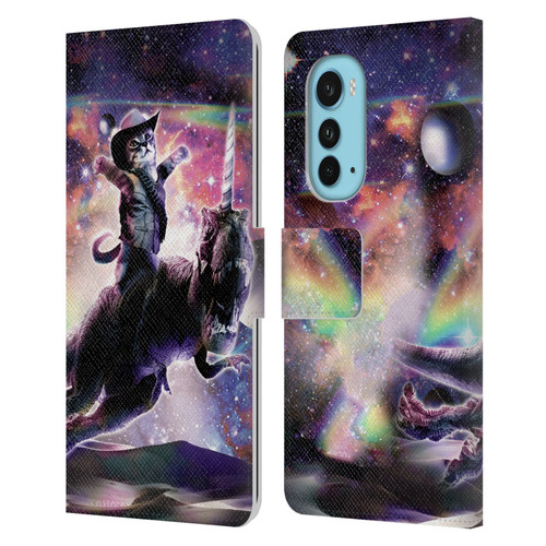 Random Galaxy Space Cat Dinosaur Unicorn Leather Book Wallet Case Cover For Motorola Edge (2022)