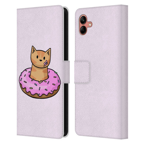Beth Wilson Doodlecats Donut Leather Book Wallet Case Cover For Samsung Galaxy A04 (2022)