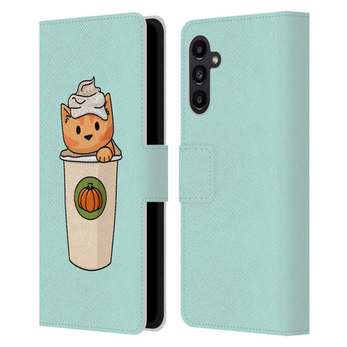 Beth Wilson Doodlecats Pumpkin Spice Latte Leather Book Wallet Case Cover For Samsung Galaxy A13 5G (2021)