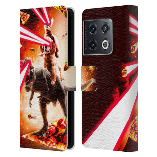 Random Galaxy Space Cat Dinosaur & Dog Lazer Eye Leather Book Wallet Case Cover For OnePlus 10 Pro