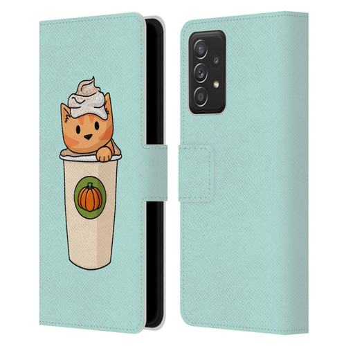 Beth Wilson Doodlecats Pumpkin Spice Latte Leather Book Wallet Case Cover For Samsung Galaxy A53 5G (2022)