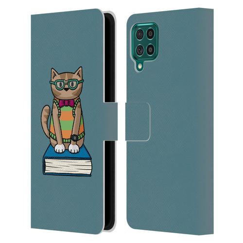 Beth Wilson Doodlecats Nerd Leather Book Wallet Case Cover For Samsung Galaxy F62 (2021)