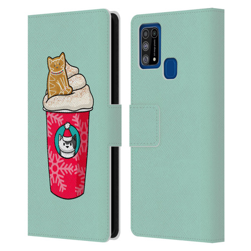 Beth Wilson Doodlecats Gingerbread Latte Leather Book Wallet Case Cover For Samsung Galaxy M31 (2020)