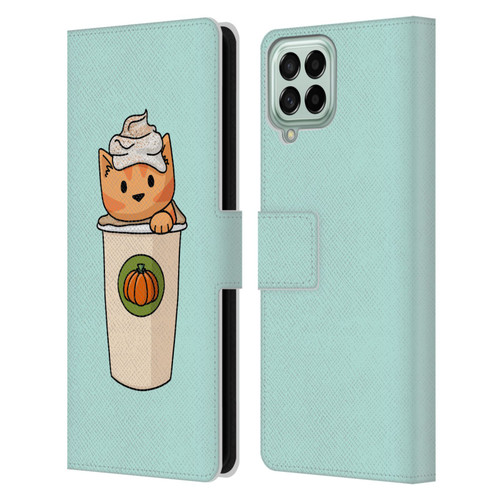 Beth Wilson Doodlecats Pumpkin Spice Latte Leather Book Wallet Case Cover For Samsung Galaxy M53 (2022)