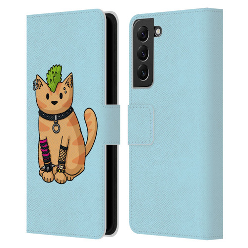 Beth Wilson Doodlecats Punk 2 Leather Book Wallet Case Cover For Samsung Galaxy S22+ 5G