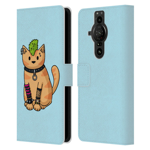 Beth Wilson Doodlecats Punk 2 Leather Book Wallet Case Cover For Sony Xperia Pro-I