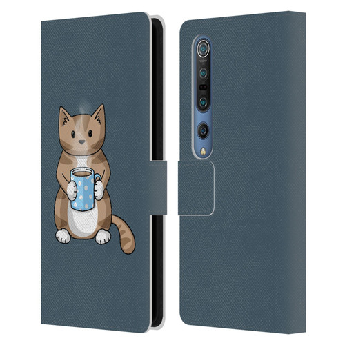 Beth Wilson Doodlecats Coffee Drinking Leather Book Wallet Case Cover For Xiaomi Mi 10 5G / Mi 10 Pro 5G