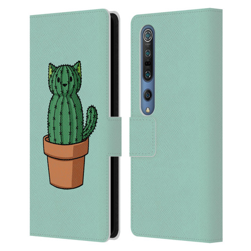 Beth Wilson Doodlecats Cactus Leather Book Wallet Case Cover For Xiaomi Mi 10 5G / Mi 10 Pro 5G
