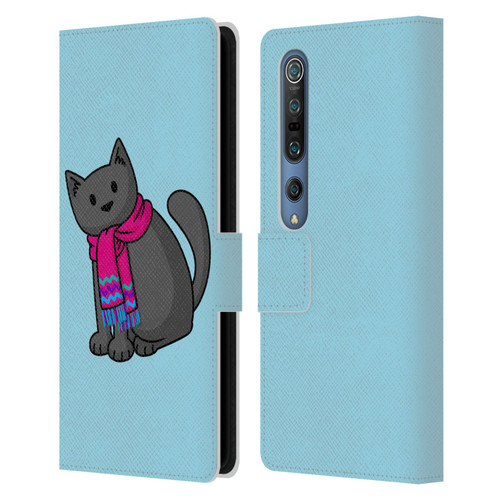 Beth Wilson Doodlecats Cold In A Scarf Leather Book Wallet Case Cover For Xiaomi Mi 10 5G / Mi 10 Pro 5G