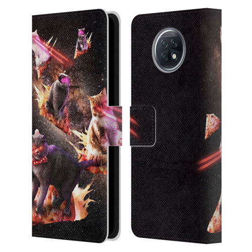 Random Galaxy Space Cat Fire Pizza Leather Book Wallet Case Cover For Xiaomi Redmi Note 9T 5G
