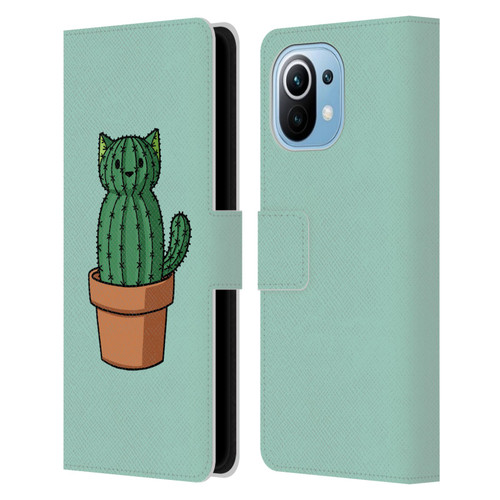 Beth Wilson Doodlecats Cactus Leather Book Wallet Case Cover For Xiaomi Mi 11